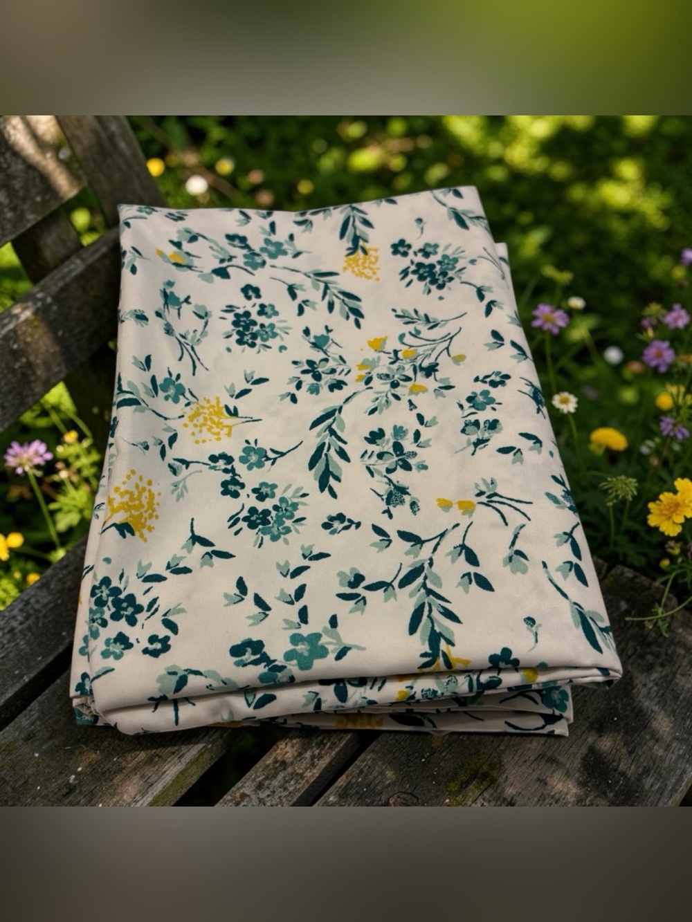 2 South Point Home Abygail Floral Pillowcase Set King Turquoise Blue & Yellow